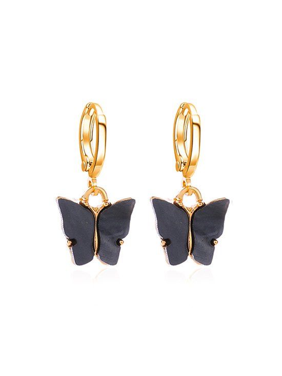 

Acrylic Butterfly Clip Earrings, Black