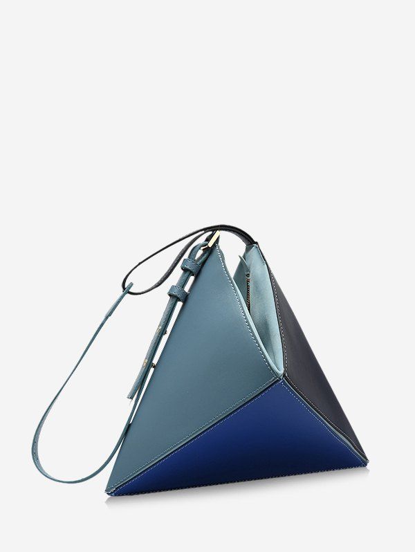 

Colorblock Geo Leather Handbag, Blue koi