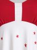 Plus Size Star Statue Print Backless Tunic Tank Top -  