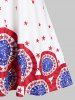 Plus Size Star Statue Print Backless Tunic Tank Top -  