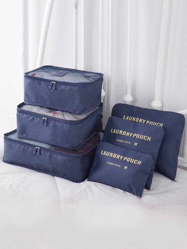 

6Pcs Travel Storage Laundry Pouch Set, Cadetblue