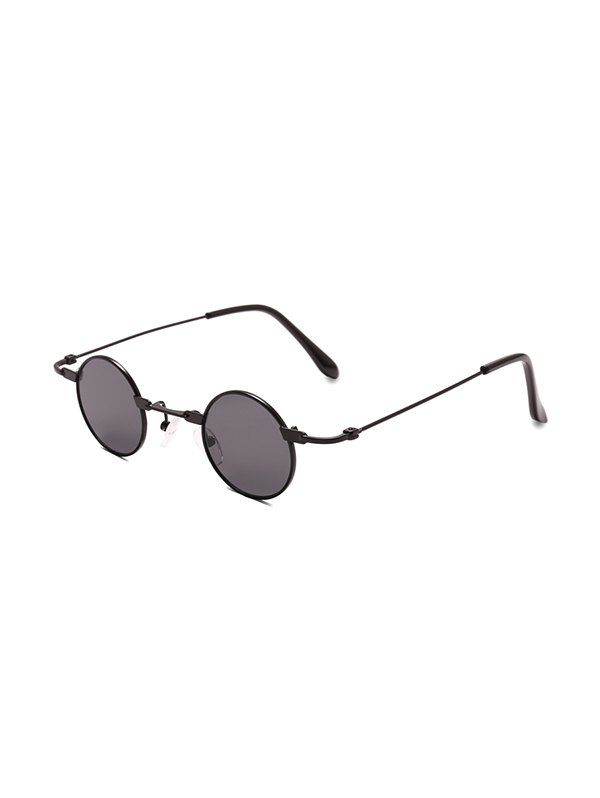 

Retro Small Metal Round Sunglasses, Black