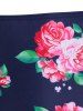 Floral Print Flounce Padded Tankini Set -  