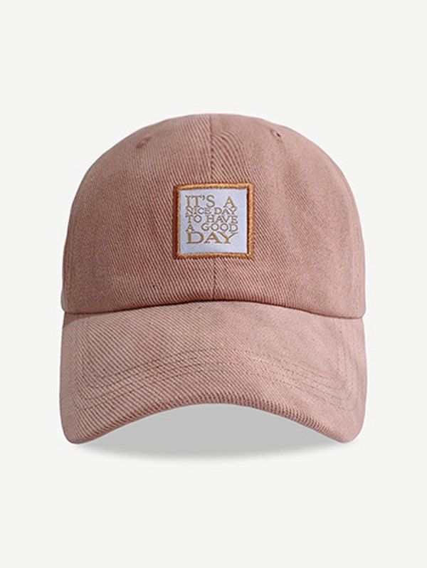 

Embroidered Letters Pattern Baseball Cap, Rose