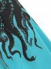 Plus Size Octopus Print 3D Galaxy Trapeze Cami Top -  
