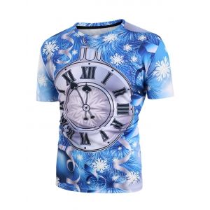 

Snowflake Clock Printing Short Sleeves T-shirt, Deep sky blue
