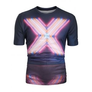 

Colorful Printing Short Sleeves T-shirt, Deep blue