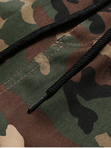 

Camo Spliced Print Casual Shorts, Tan