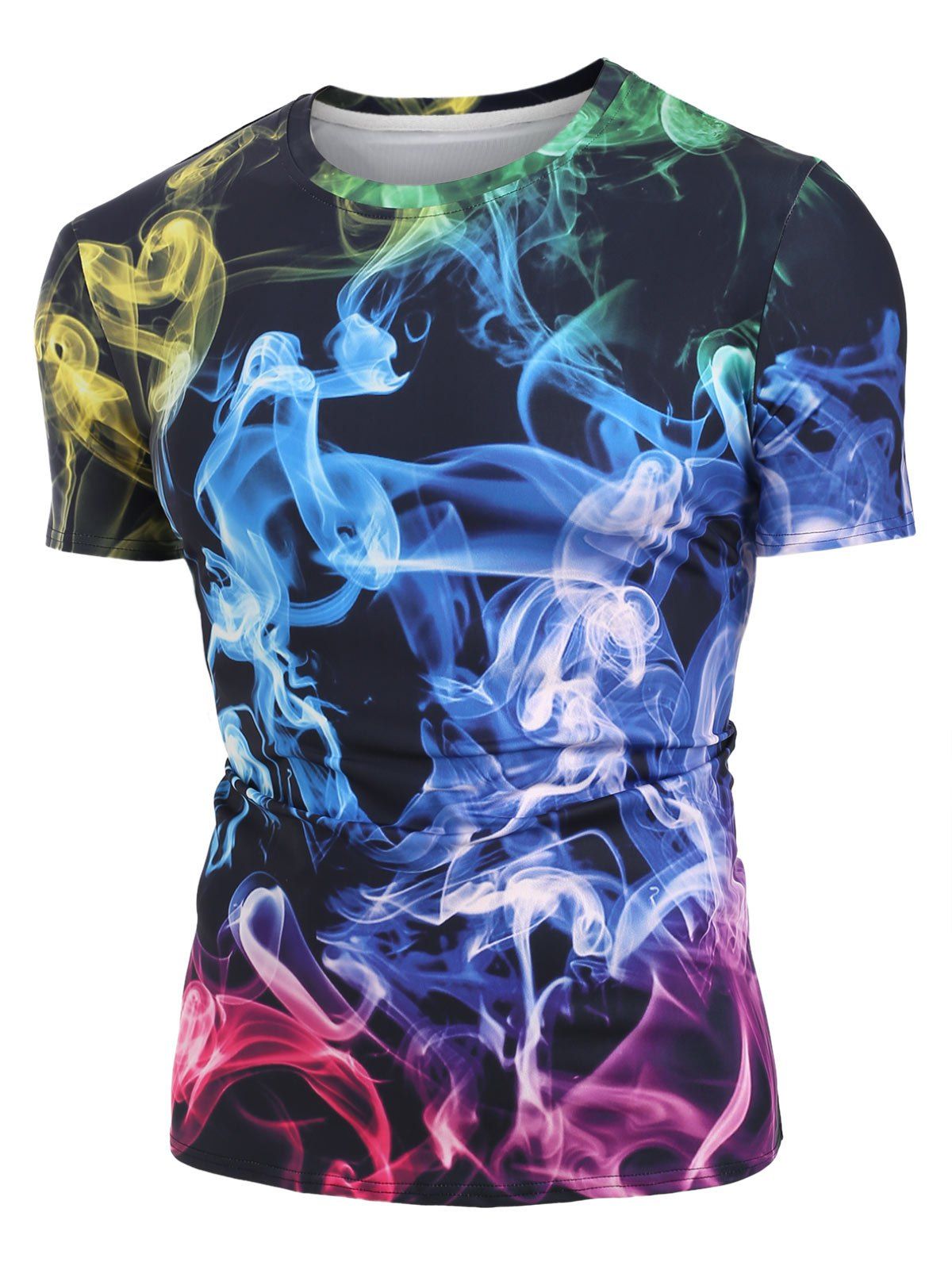 

Colorful Smoke 3D Print Basic T-shirt, Twilight