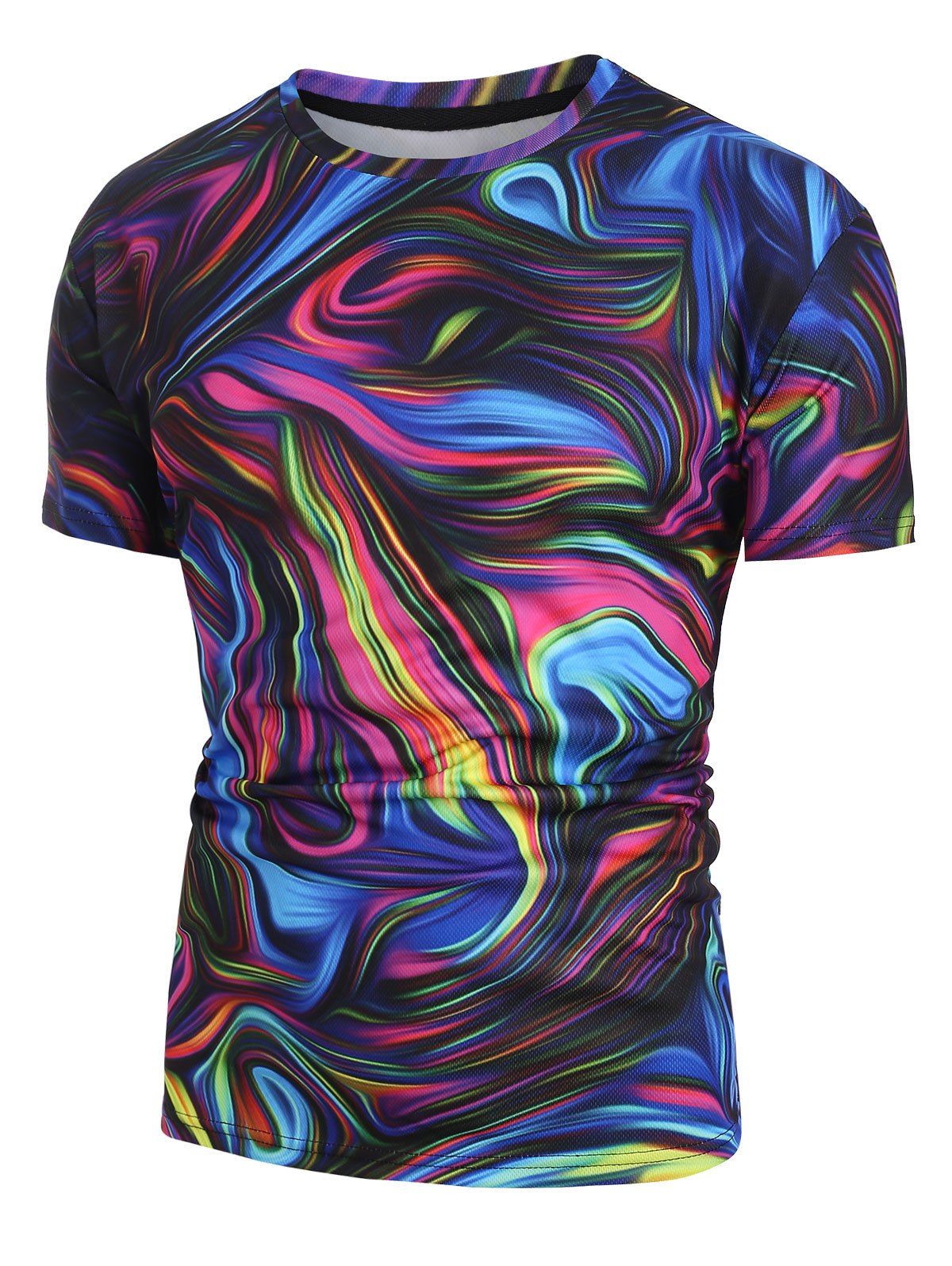 

Trippy Printing Short Sleeves T-shirt, Rose red