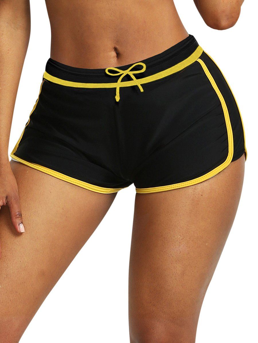 womens yellow swim shorts