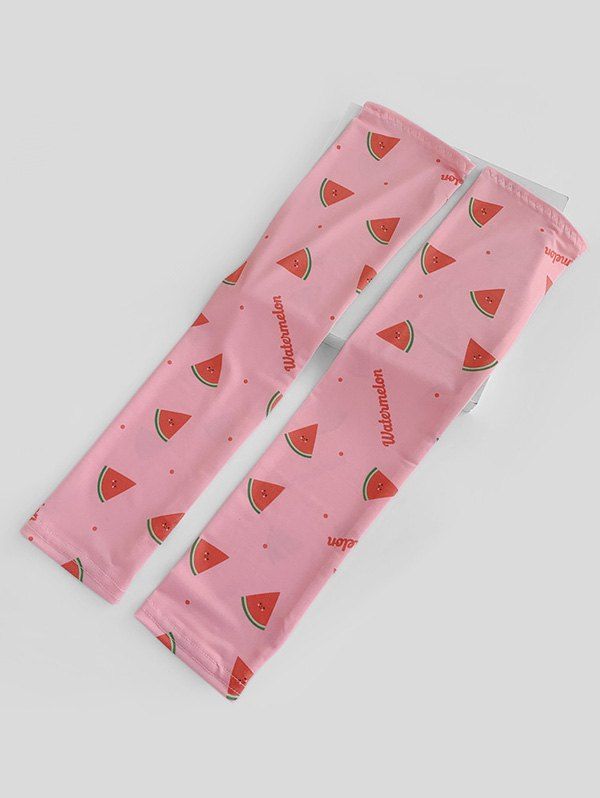 

Watermelon Print Thumb Hole Mesh Arm Gloves, Flamingo pink