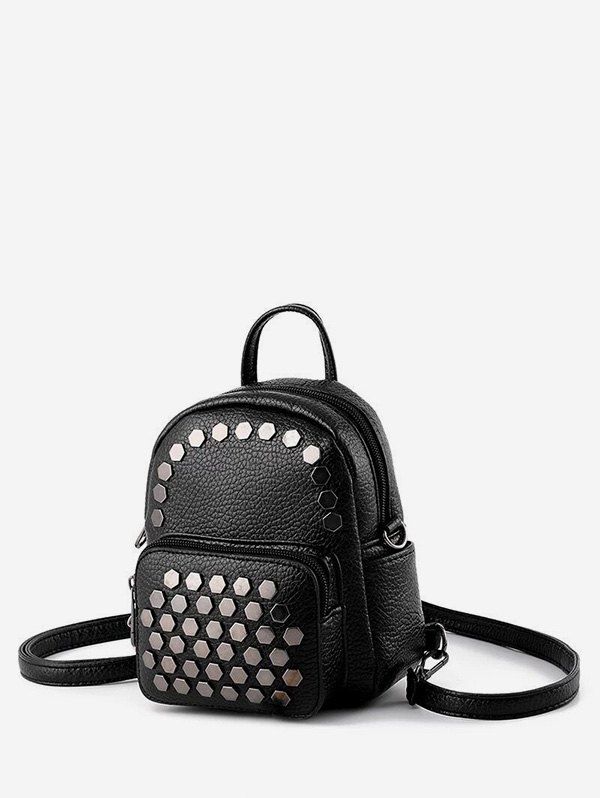 mini black studded backpack