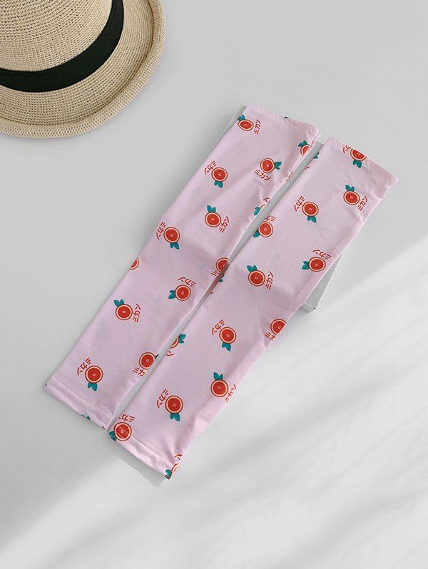 

Print Orange Sun-proof Arm Sleeves Gloves, Pink