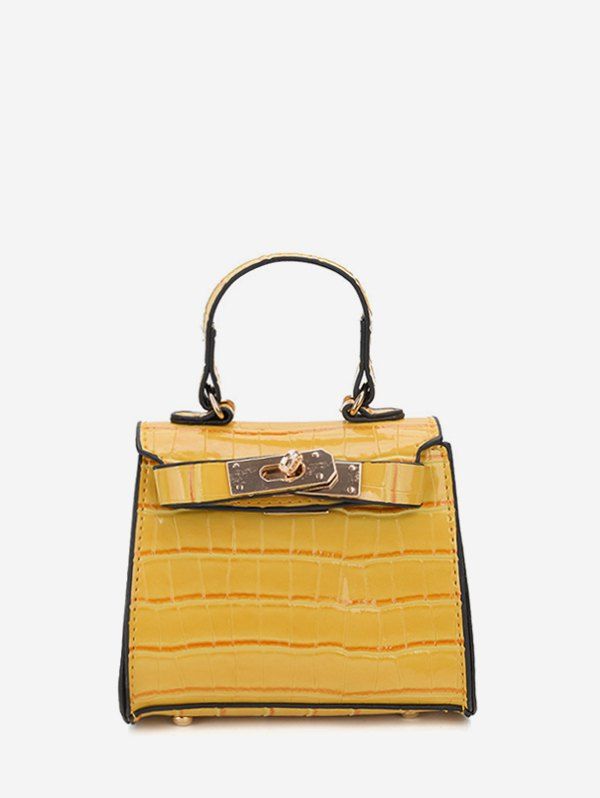 

Animal Embossed Hasp Top Handle Mini Crossbody Bag, Golden brown