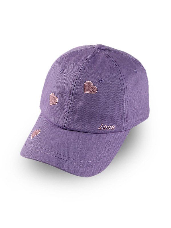 

Heart Letter Embroidery Baseball Hat, Medium purple