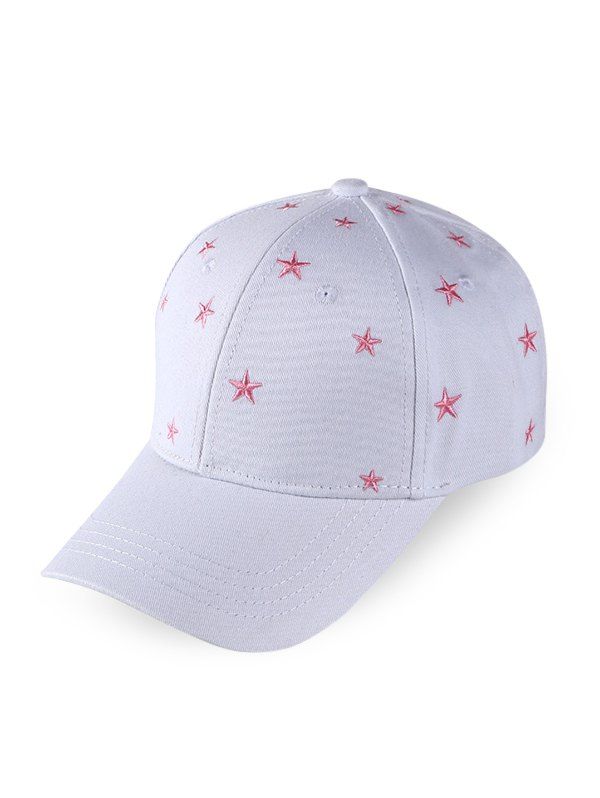 

Star Embroidered Sports Baseball Cap, White