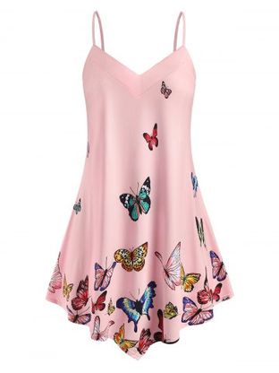 Plus Size Butterfly Print Swing Cami Top