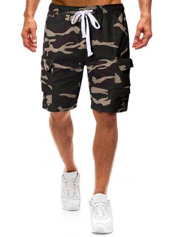 

Camouflage Print Multi Pocket Cargo Shorts, Acu camouflage