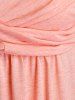 Plus Size Cold Shoulder Twist Fishnet Panel T Shirt -  