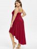 Plus Size High Low Scalloped Maxi Party Dress -  