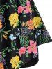 Plus Size Floral Print Crisscross Peplum Tankini Swimwear -  
