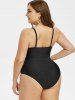 Plus Size Floral Print Ruched One-piece Swimsuit -  
