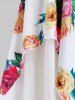 Robe Mouchoir Fleurie Imprimée de Grande Taille à Lacets - Blanc L