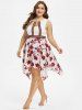 Plus Size Handkerchief Cutout Floral Print Dress -  