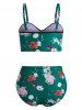 Plus Size Floral Print Underwire Bikini Set -  