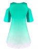 Plus Size Ombre Cold Shoulder Flutter Sleeve Tunic Tee -  