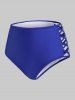 Plus Size Tie Dye Flounce Cutout Crisscross Tankini Swimwear -  