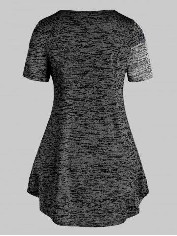 

Plus Size Space Dye Colorblock T Shirt, Light gray