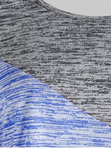 

Plus Size Space Dye Colorblock T Shirt, Dodger blue