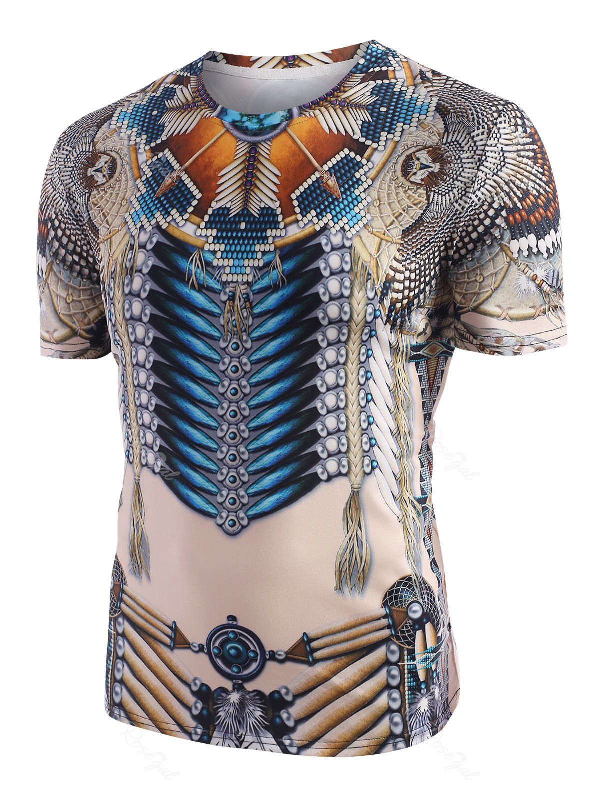 Outfit Tribal Indian Graphic Print Short Sleeve T-shirt  