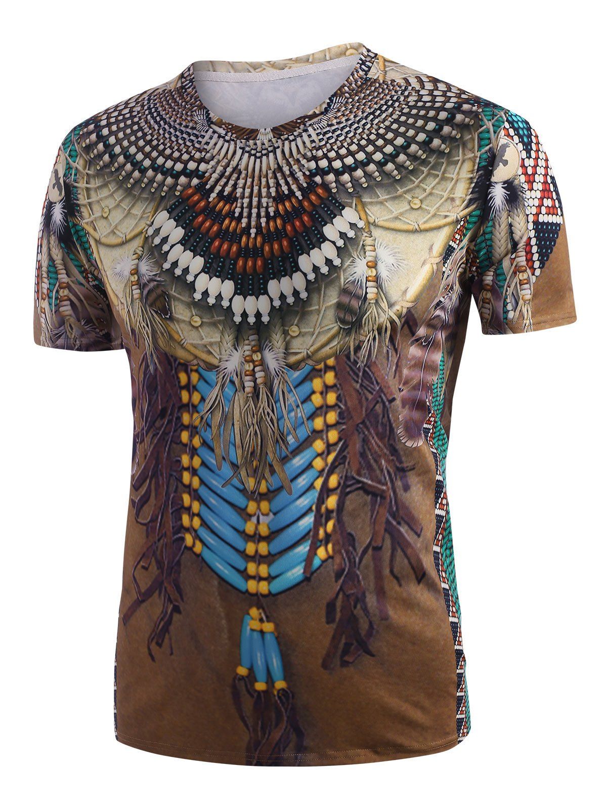 

Tribal Indian 3D Print T-shirt, Dark goldenrod