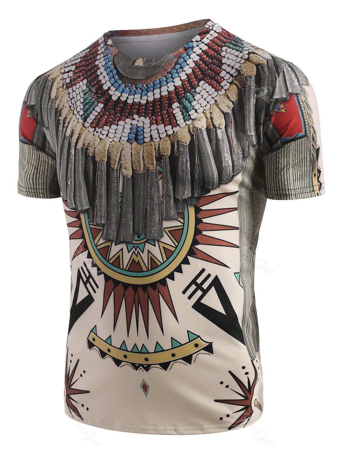 Online Tribal Indian Graphic 3D Print T-shirt  