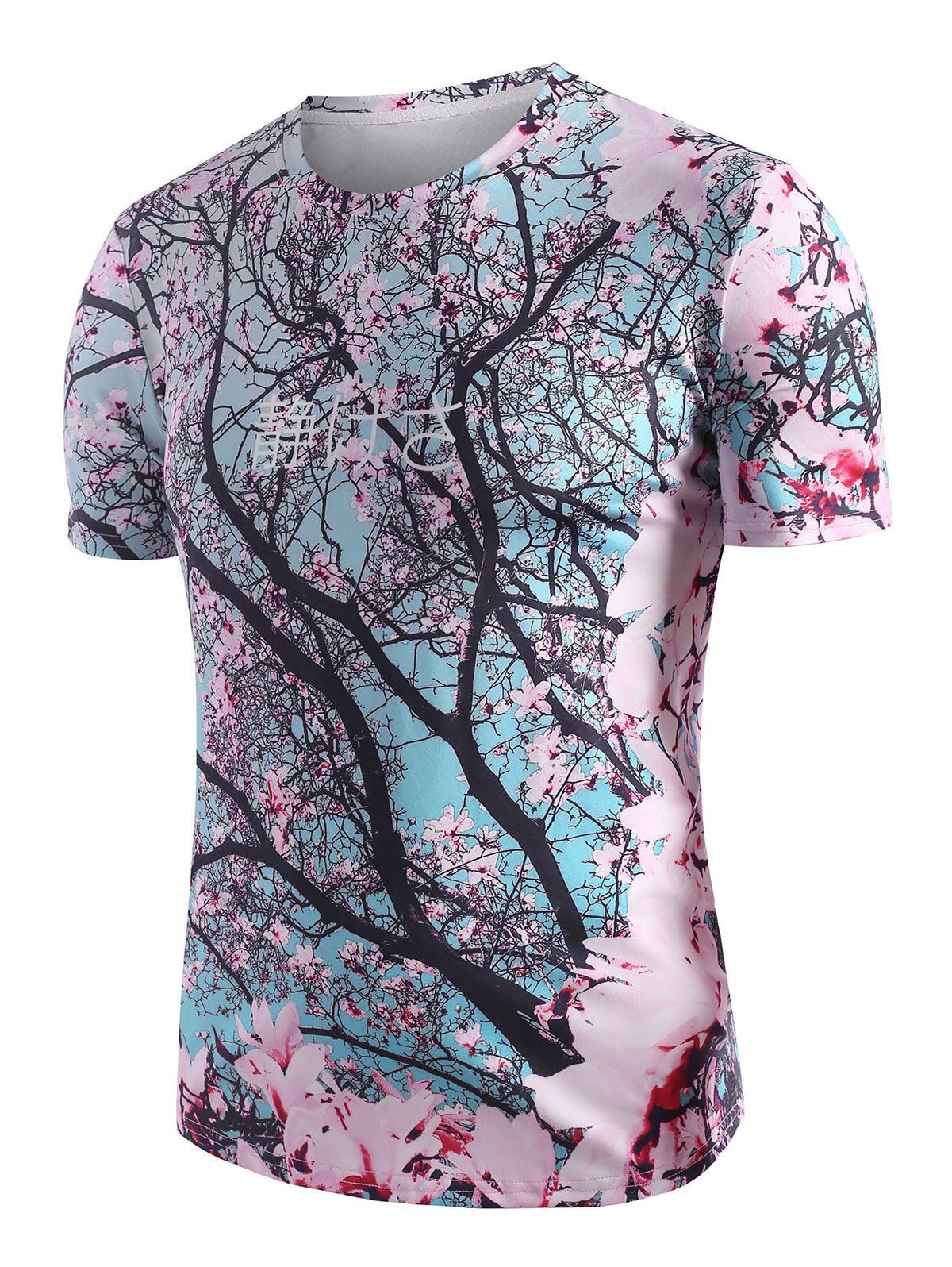 

Sakura Floral 3D Print Vacation T-shirt, Multi