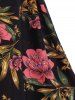 Plus Size Flower Glitter Sequined A Line Dress -  