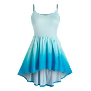 

Plus Size High Low Ombre Cami Top, Blue hosta