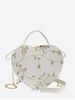 Heart Shape Embroidery Floral Crossbody Bag -  