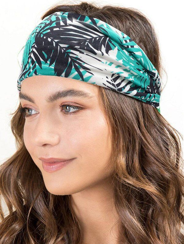 

Fitness Yoga Leaf Printing Sweatband, Multi-a