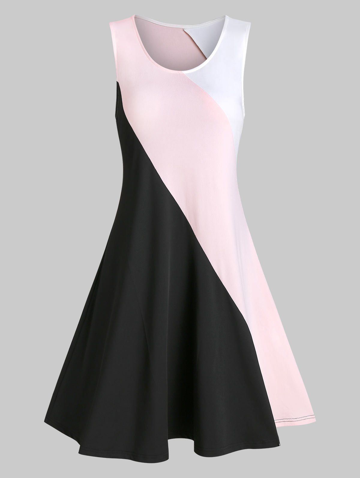 

Colorblock Sleeveless A Line Dress, Multi-a