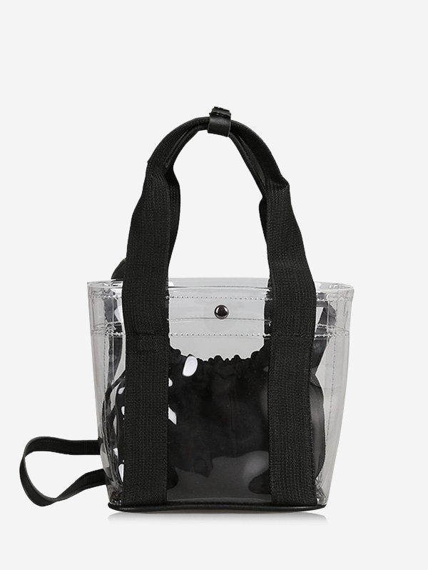 

Transparent Beach Crossbody Hand Bag Set, Black