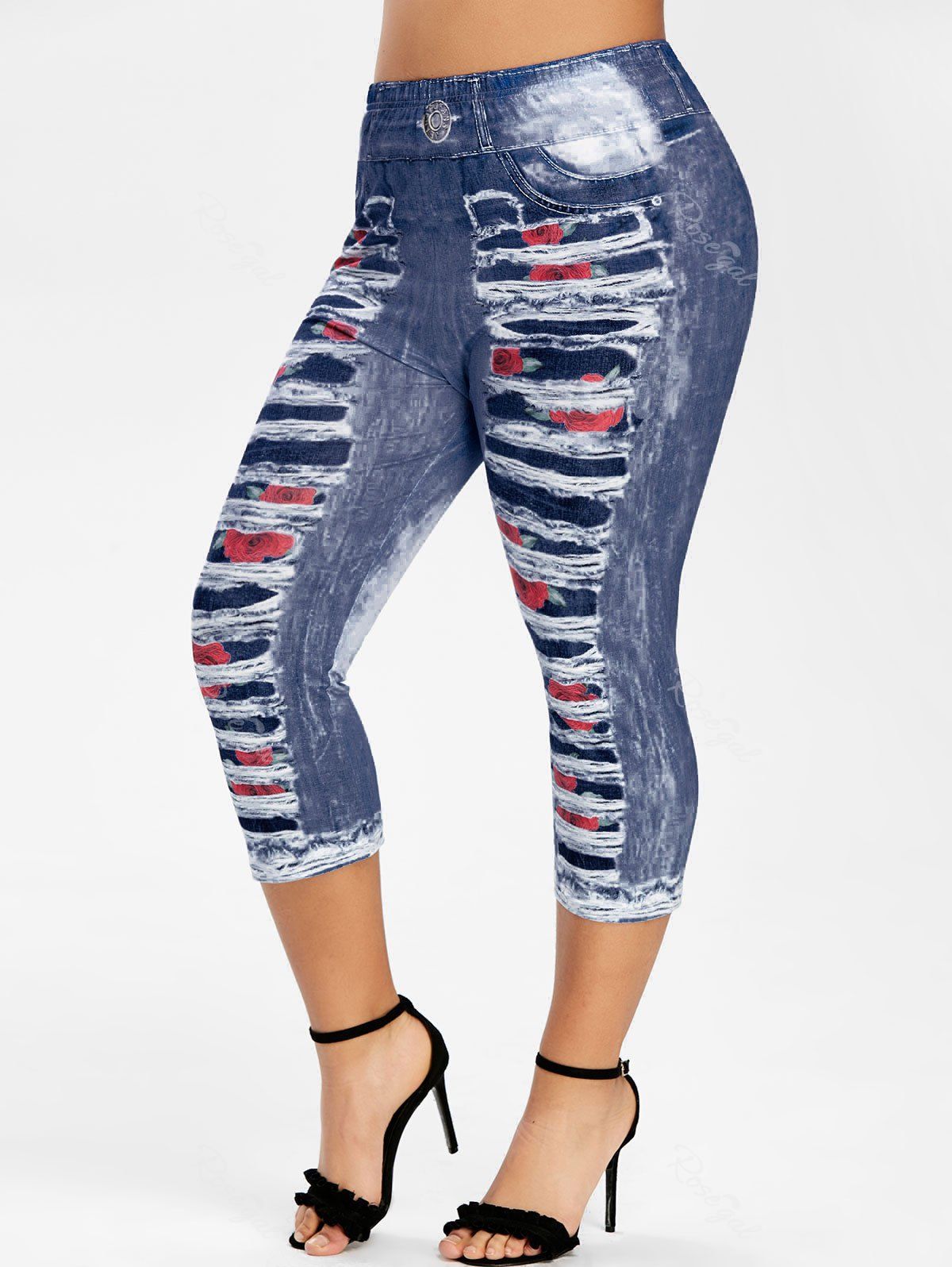 plus size ripped joggers