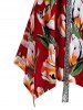 Plus Size Tulip Print Handkerchief Midi Dress -  