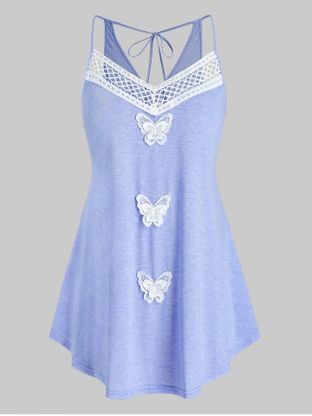 Plus Size Lace Butterfly Tied Cami Top