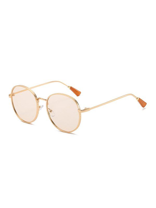 

Round Metal Retro Sunglasses, Champagne gold