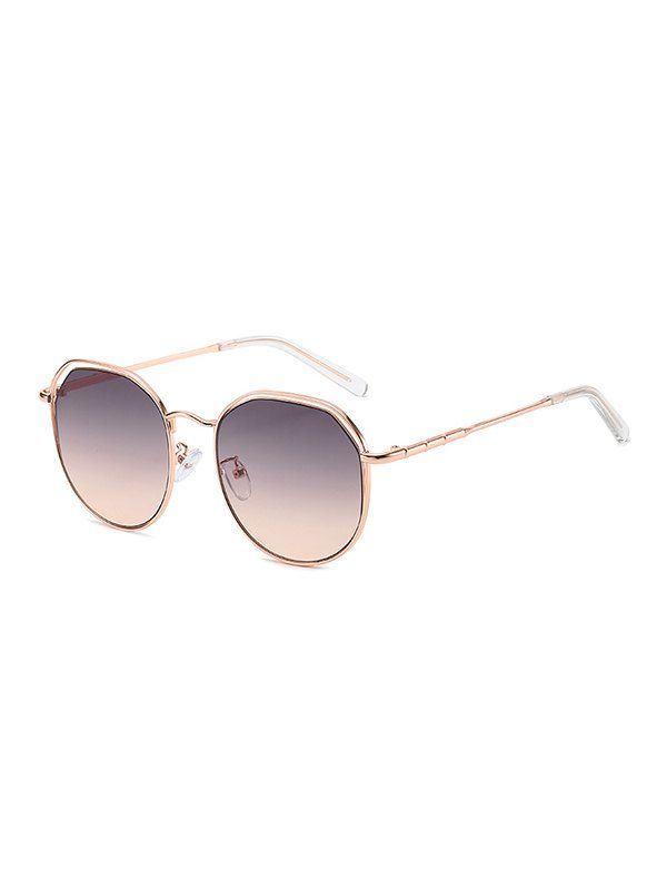 

Metal Hollow Geometric Sunglasses, Pink