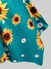 Plus Size Handkerchief Striped Sunflower Print Tank Top -  